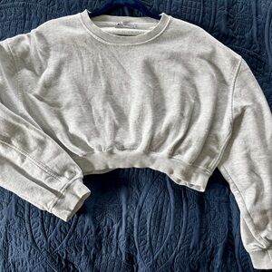 ZARA Gray Cropped Sweatshirt